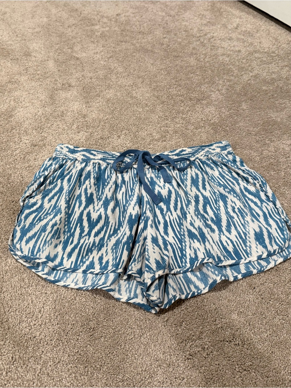 Joie Blue White Printed Drawstring Women’s Shorts